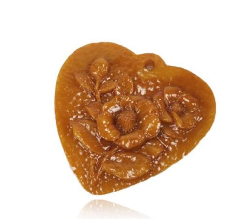 MVF016	Felakasztható bazsarózsás szív méhviasz figura