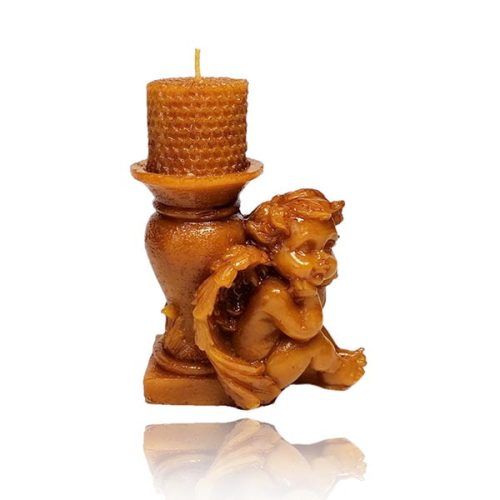 MVS040	Angyal gyertyatartóval méhviasz gyertya